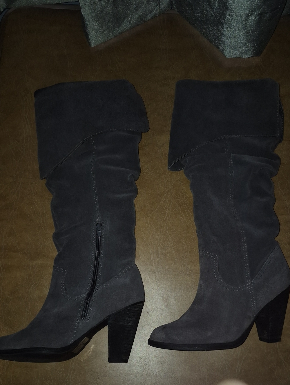 Jeffrey Campbell Kamala Grey Suede Heeled Boots..size 7 - Picture 2 of 9
